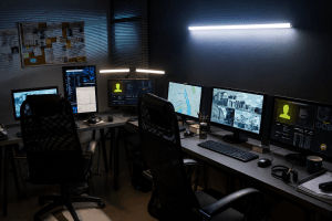 Investigator using link analysis software to map connections between entities